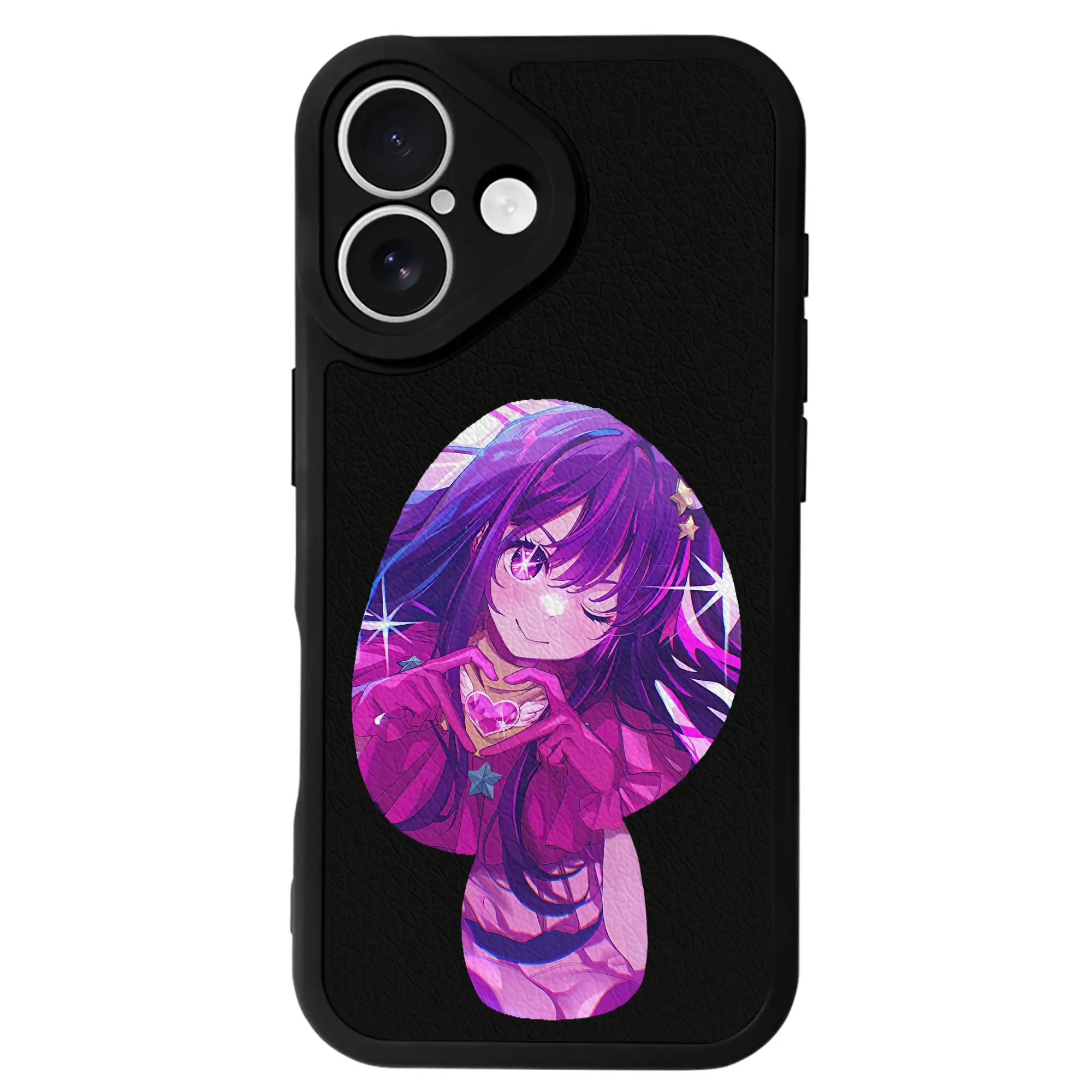 推しの子 グッズ,星野アイ - IPhone 16シリーズ対応 ・ シリコンスマホケース ・ レザー調 ・ 高精度フィット ・ 耐衝撃 ・ ワイヤレス充電対応 ・ 精密カット